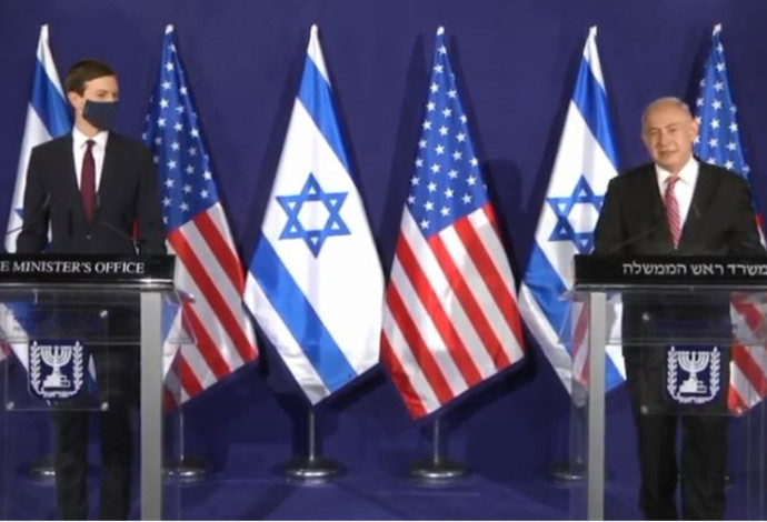 בנימין נתניהו, ג'ארד קושנר (צילום:  צילום מסך לע"מ)