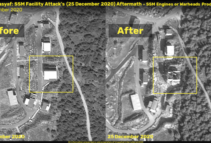 תיעוד לוויני של אתר התקיפה (צילום:  ImageSat International (ISI))