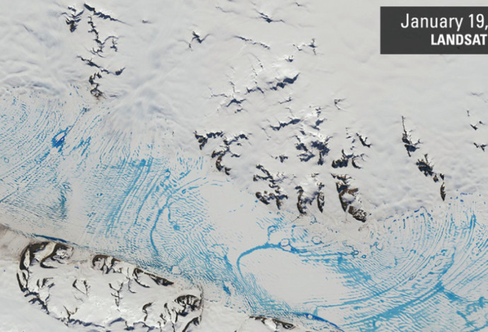 מדפי קרח באנטרטיקה אחרי 2020 (צילום:  NASA)
