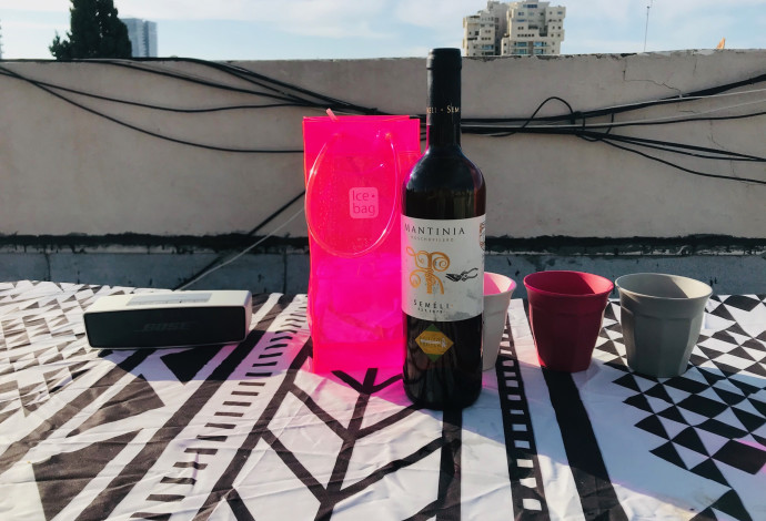 יין לבן על הגג  (צילום:  טליה לוין)
