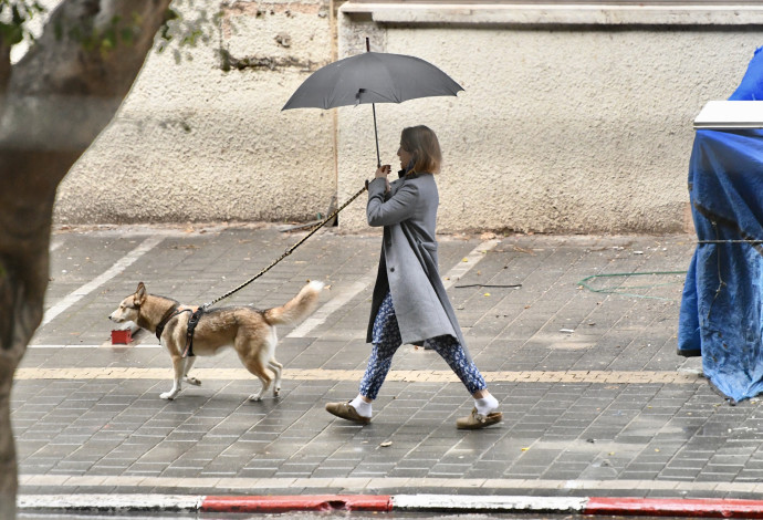  גשם בתל אביב (צילום:  אבשלום ששוני)