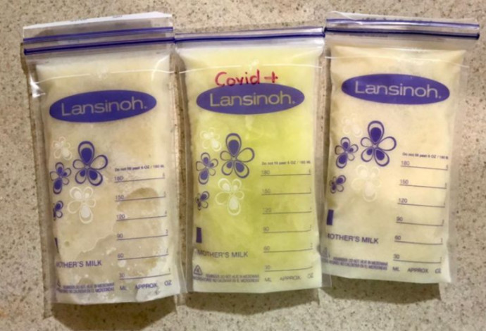 חלב אם רגיל VS חלב אם של חולת קורונה (צילום:  רשתות חברתיות)