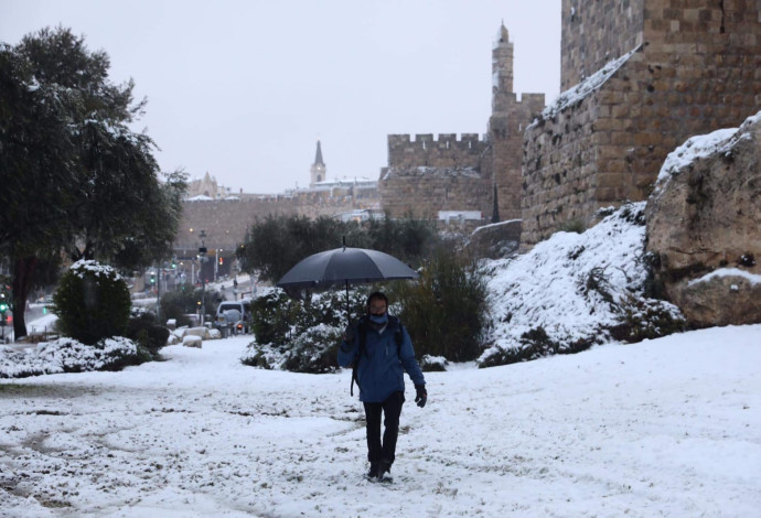 שלג בירושלים (צילום:  מרק ישראל סלם)