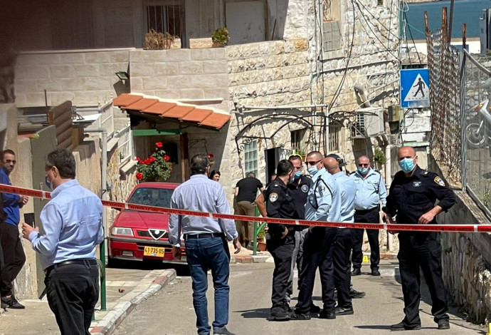 זירת הירי בחיפה (צילום:  יואב איתיאל)