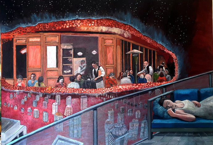 חלום משותף לאנשים בעיר אדומה, ציור גדעון סער (צילום:  פרטי)