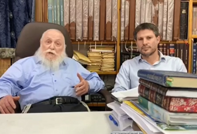 הרב דרוקמן ובצלאל סמוטריץ (צילום:  באדיבות הציונות הדתית)