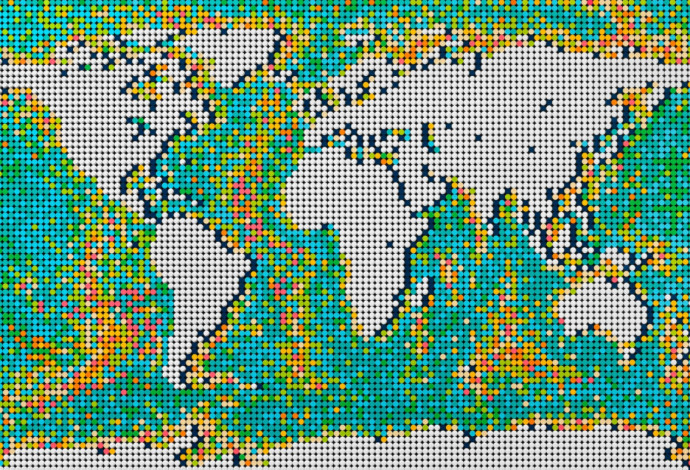 מפת העולם הגדולה של לגו (צילום:  LEGO)