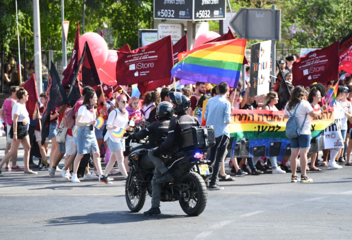 מצעד הגאווה בירושלים (צילום:  דוברות המשטרה)