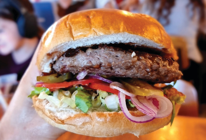 המבורגר במסעדת "כביש90"  (צילום:  אלון צרפתי)