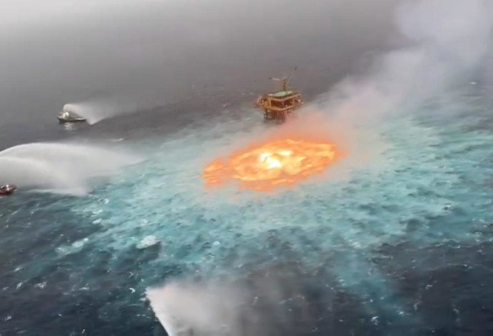 "עין האש" במפרץ מקסיקו (צילום:  צילום מסך)