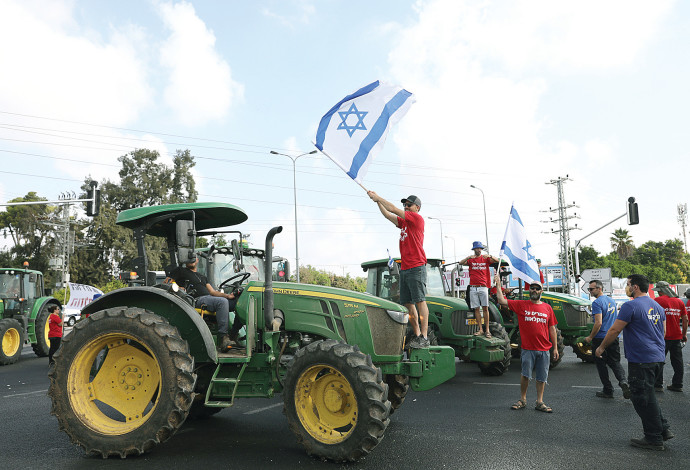 מחאת החקלאים (צילום:  יוסי אלוני, פלאש 90)
