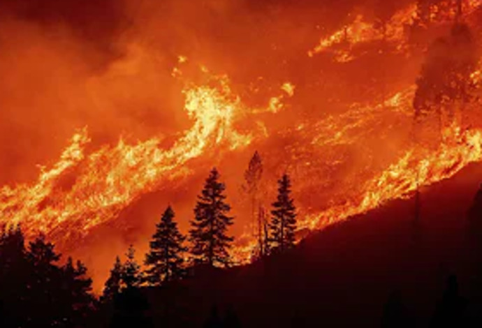 השריפה באגם טאהו, קליפורניה (צילום:  צילום מסך יוטיוב)