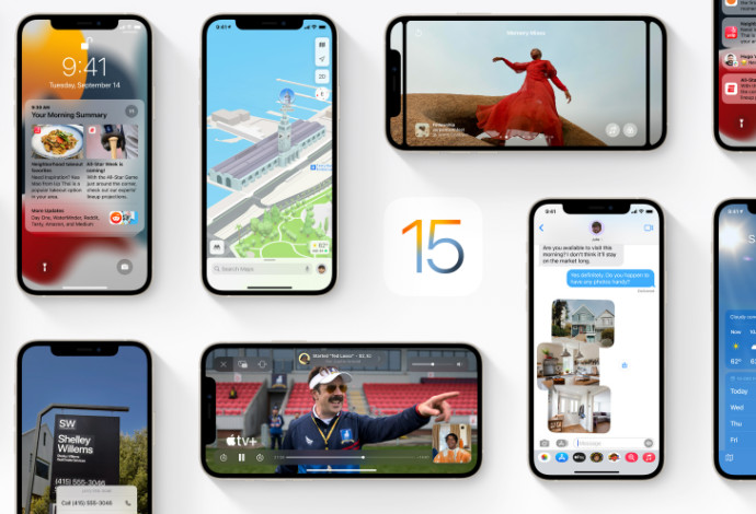 iOS 15 (צילום:  צילום מסך מתוך האתר של אפל)