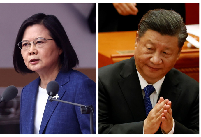 שי ג'ינפינג וצאי אינג-וון  (צילום:   REUTERS/Carlos Garcia Rawlins/Ann Wang)