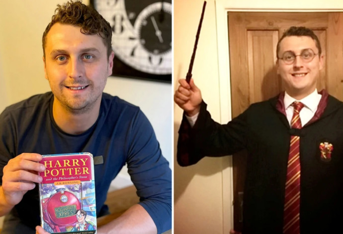 הארי פוטר מוכר את הספר "הארי פוטר" (צילום:  רויטרס)
