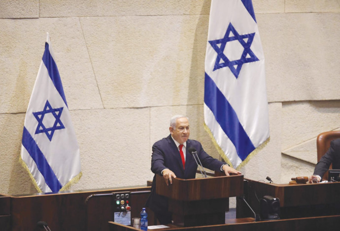 יו"ר האופוזיציה בנימין נתניהו במליאת הכנסת (צילום:  מרק ישראל סלם)