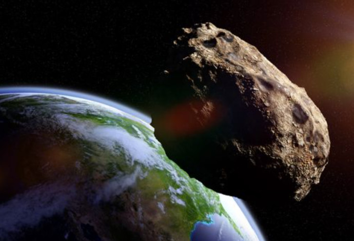 אסטרואיד בדרכו אל מסלול כדור הארץ, אילוסטרציה (צילום:  Getty images)