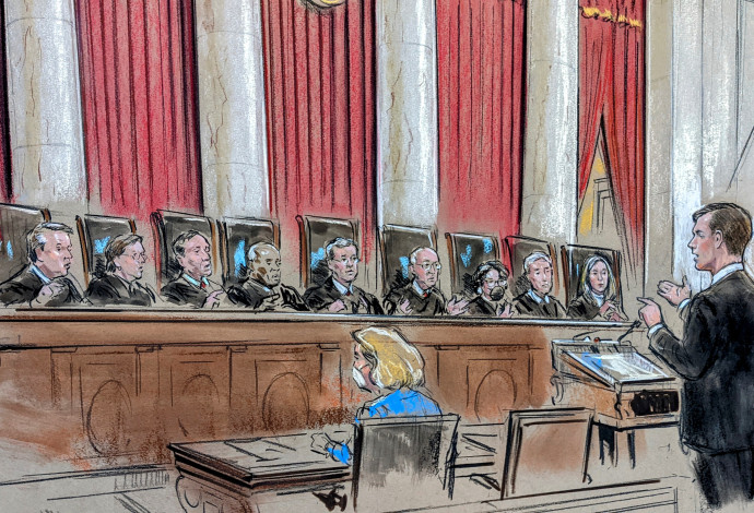 בית המשפט העליון בארה"ב בדיון על ההפלות (צילום:  REUTERS/Bill Hennessy )