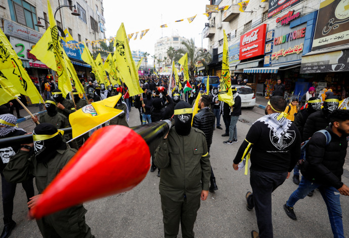 יום השנה של הפת"ח (צילום:  REUTERS/Mohamad Torokman)