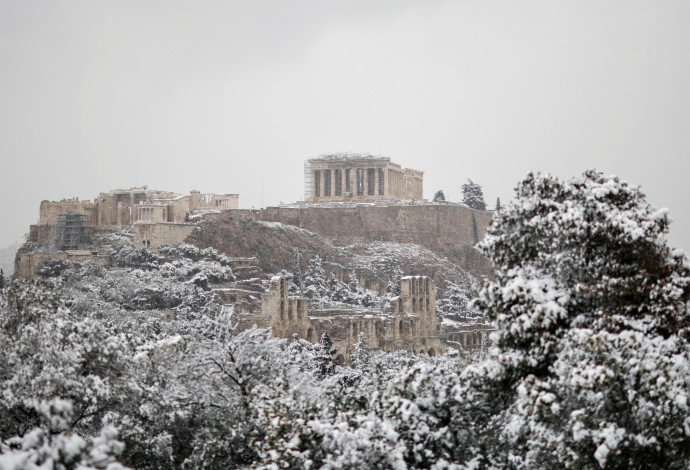 שלג ביוון (צילום:   REUTERS/Alkis Konstantinidis)