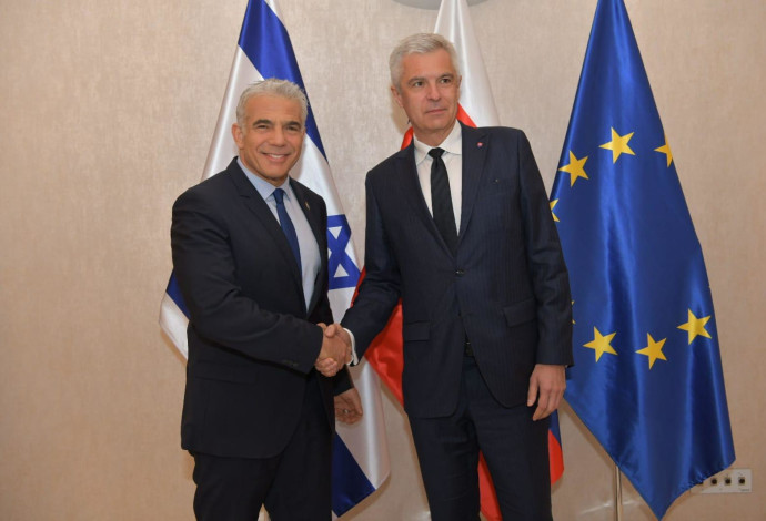 יאיר לפיד ושר החוץ הסלובקי (צילום:  שלומי אמסלם, לע״מ)