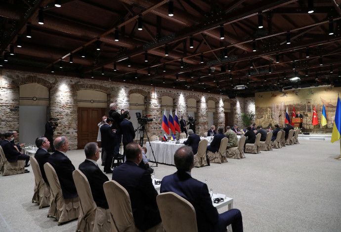 שיחות המשא ומתן בטורקיה בין רוסיה לאוקראינה  (צילום:  Handout via REUTERS)