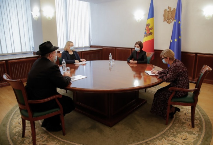 פגישת נשיאת מולדובה עם ראש הקהילה היהודית (צילום:  הקהילה היהודית במולדובה)