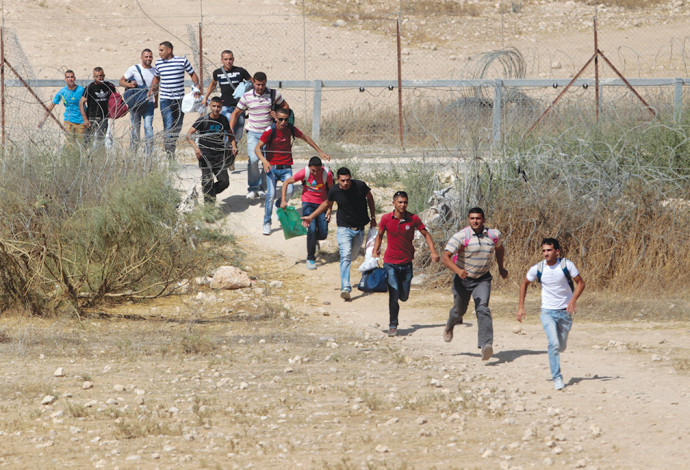 פלסטינים שוהים בלתי חוקיים (צילום:  רויטרס)