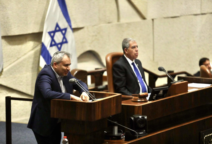 שר השיכון זאב אלקין במליאת הכנסת (צילום:  מרק ישראל סלם)