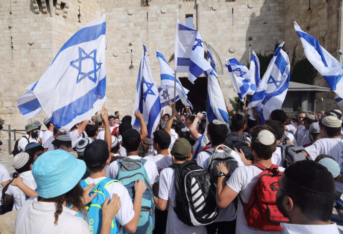 צעדת הדגלים בירושלים  (צילום:  מרק ישראל סלם)