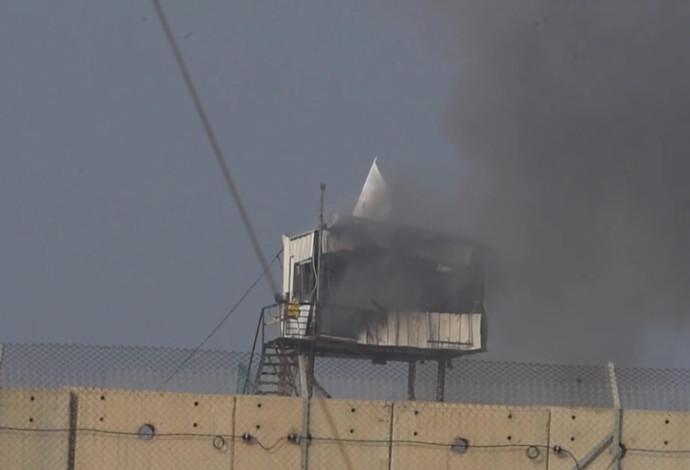 השמדת עמדת תצפית של חמאס בגבול עזה (צילום:  דובר צה"ל)