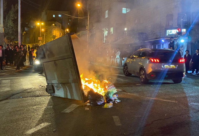 הפרות הסדר במרכז ירושלים (צילום:  דוברות המשטרה)