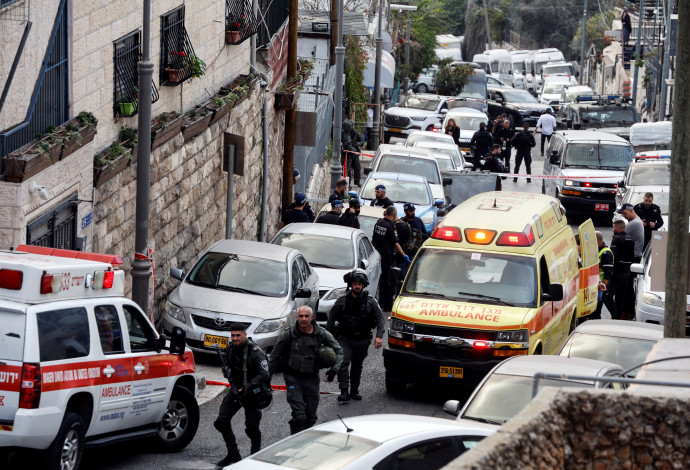 זירת הפיגוע בעיר דוד, ירושלים (צילום:  REUTERS/Ammar Awad)
