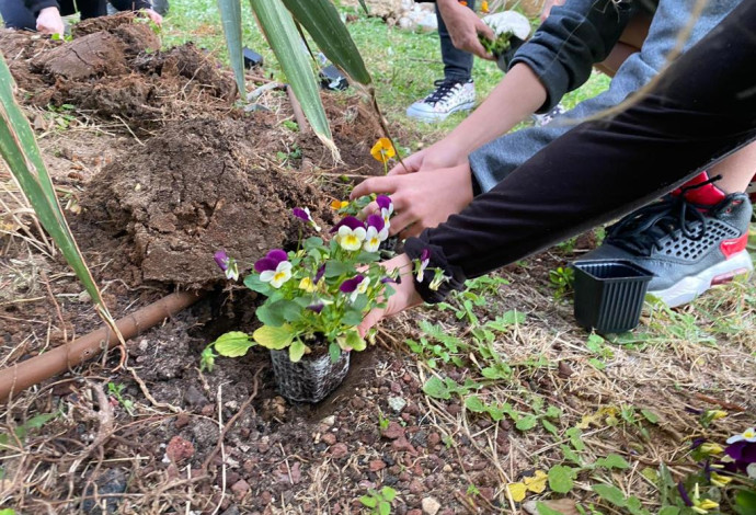 ט"ו בשבט בתל אביב. רון בלב ואת ביד (צילום:  באדיבות עיריית תל אביב-יפו)