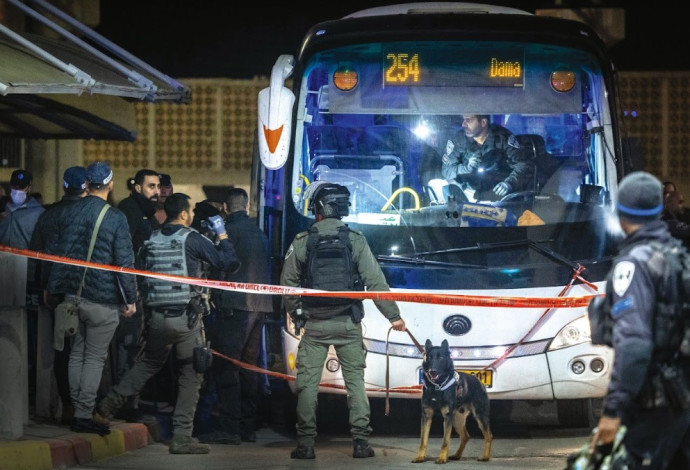 זירת הפיגוע במחסום ענתות בירושלים (צילום:  יונתן זינדל)