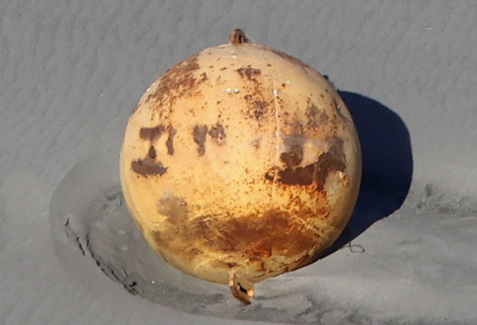 הכדור המסתורי שהגלה על חוף ביפן (צילום:  Mandatory credit Kyodo via REUTERS)