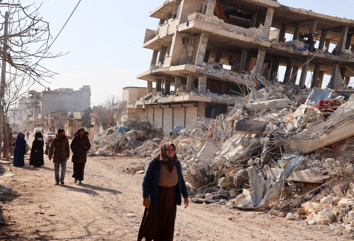 הרס רב לאחר רעידת האדמה בסוריה (צילום:  Getty images)