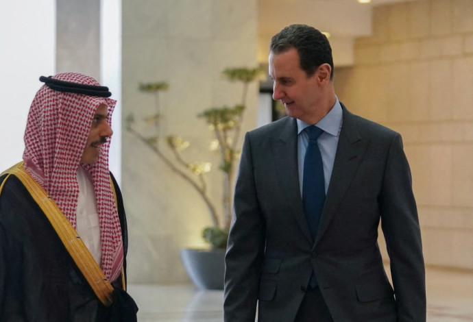 בשאר אל-אסד ושר החוץ הסעודי פייסל בן פרחאן  (צילום:  רויטרס)