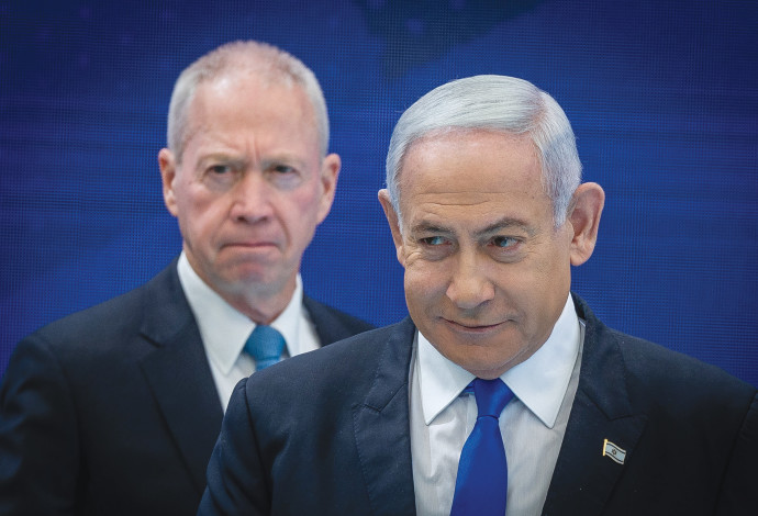 נתניהו וגלנט (צילום:  יונתן זינדל פלאש 90)