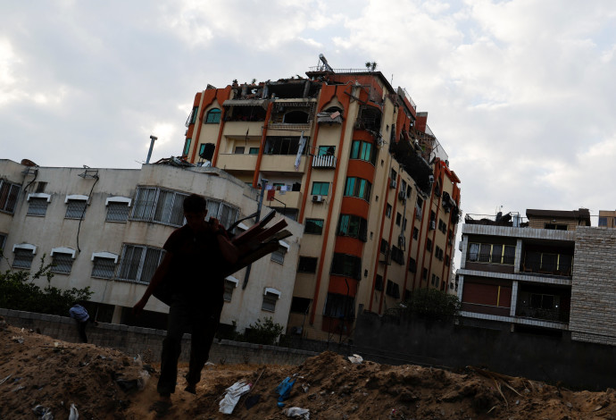 מבנה של הג'יהאד האיסלאמי שהותקף על ידי צה"ל בעזה (צילום:  REUTERS/Mohammed Salem)