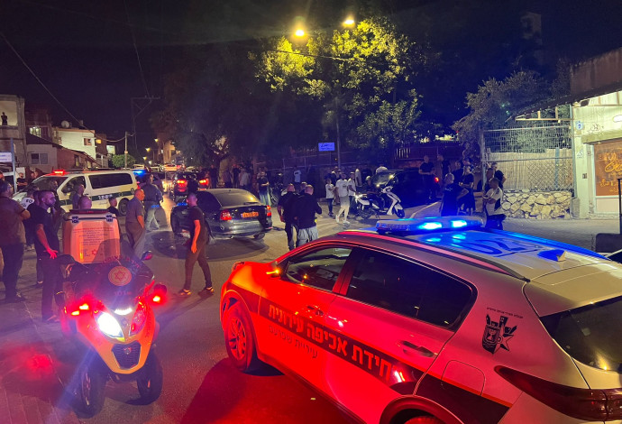זירת האירוע בשפרעם (צילום:  תיעוד מבצעי מד"א)
