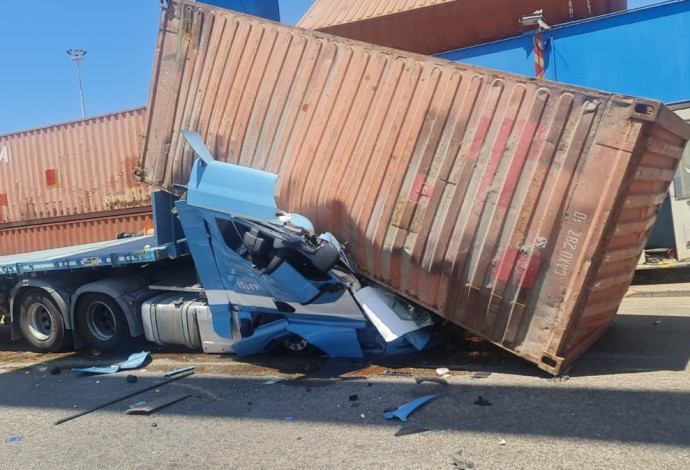 תאונת העבודה בנמל אשדוד (צילום:  שימוש לפי סעיף 27 א')