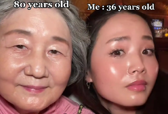 מה הסוד של סבתא לעור ללא קמטים? (צילום:  מתוך טיקטוק)