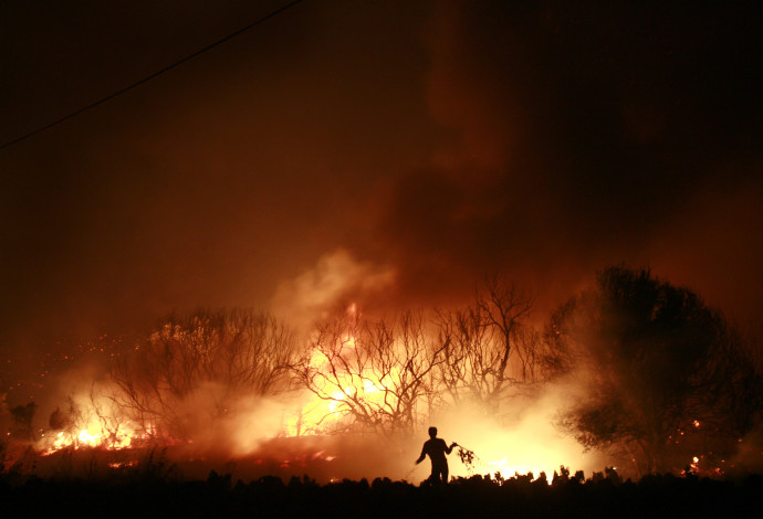 שריפה ביוון (צילום:  REUTERS/John Kolesidis)