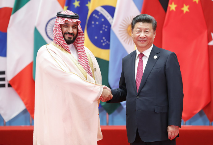 נשיא סין שי ג'ינפינג, יורש העצר הסעודי בן סלמאן (צילום:   Lintao Zhang/Getty Images)