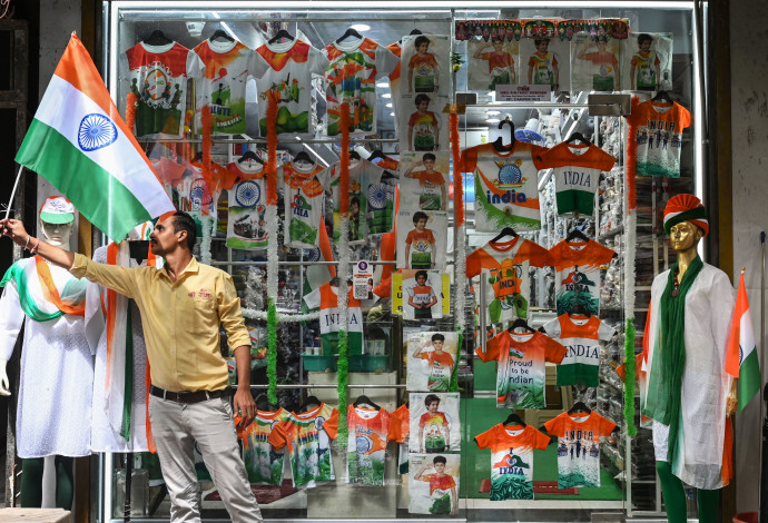 דגלי הודו  (צילום:  AFP via Getty Images)