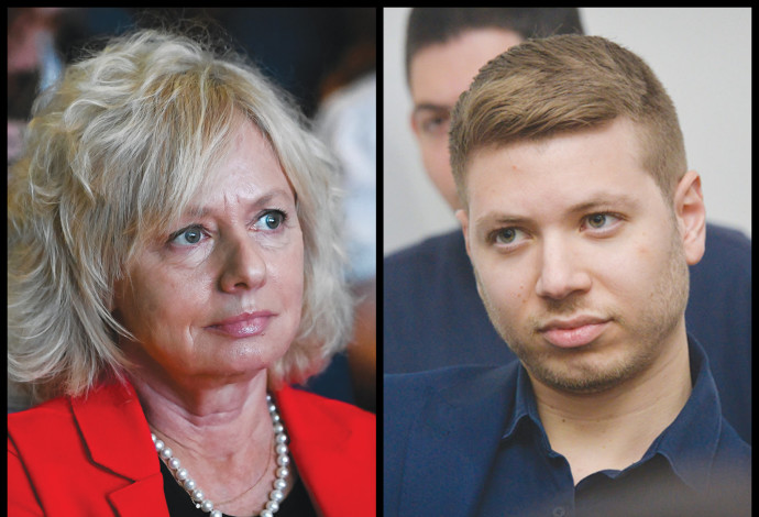 יאיר נתניהו והיועמ"שית גלי בהרב מיארה (צילום:  אבשלום ששוני,פלאש 90)