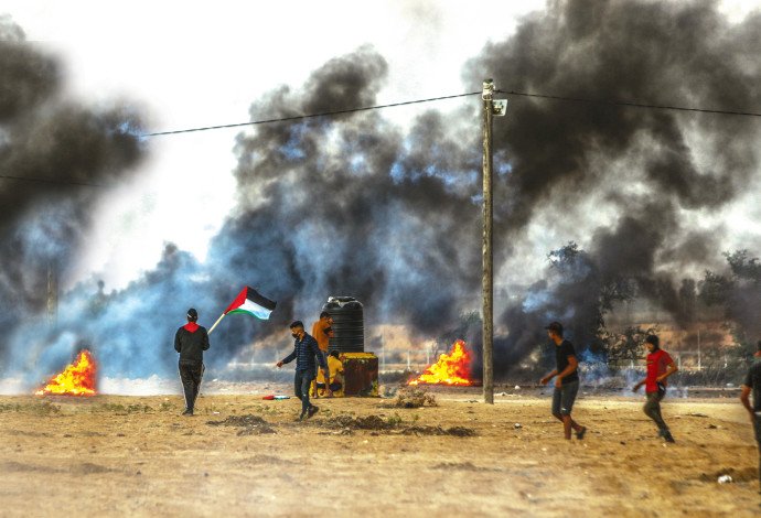 עימותים בגבול עזה (צילום:  עבדל רחים חטיב, פלאש 90)