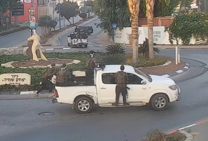 מחבלי חמאס בשדרות (צילום:  מצלמות אבטחה, שימוש לפי סעיף 27א')