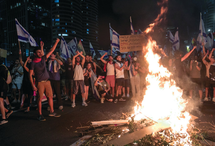 המחאה נגד הרפורמה המשפטית (צילום:  מרים אלסטר, פלאש 90)